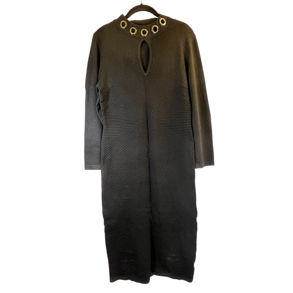 Torrid Women's Dress L Black Fitted Long Sleeve